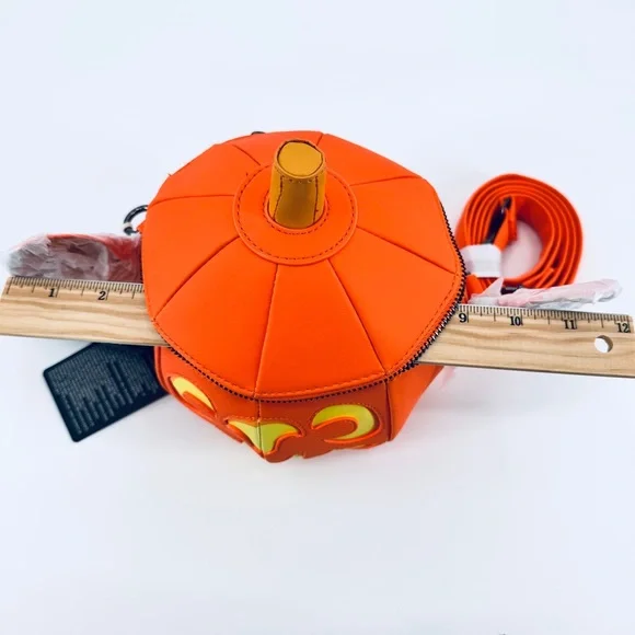 Disney Loungefly Glowing Orange crossbody NWT Loungefly Disney MICKEY-O-LANTERN HALLOWEEN PUMPKIN Glow in  main image 3